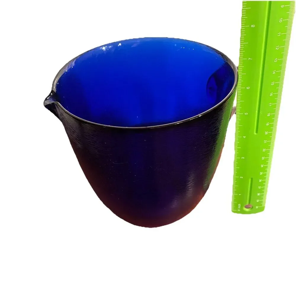 Vintage Cobalt Blue Textured Batter Bowl With Lip. 7” High 6” Across. Excellent